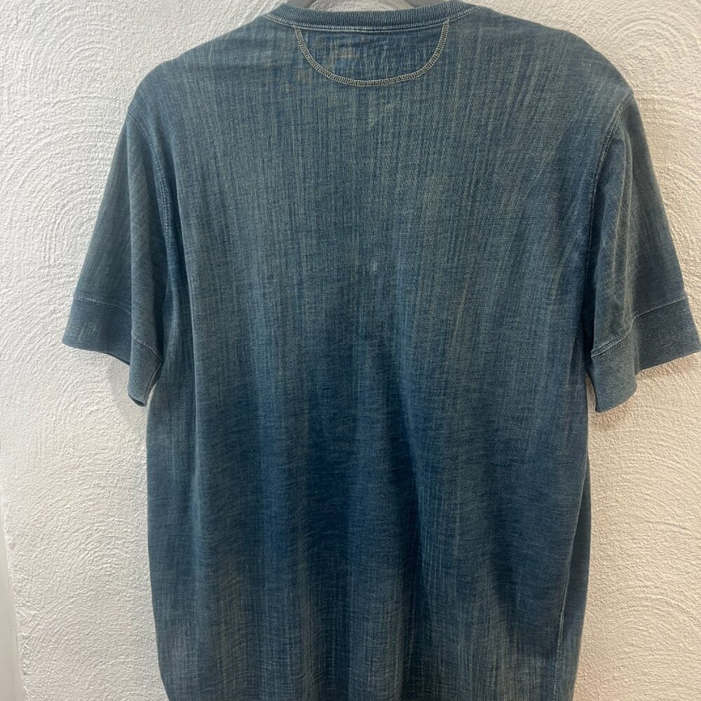 Polo Ralph Lauren Mens Blue Pullover 1/4 Button Short Sleeve 67 Logo Shirt Sz L - Picture 4 of 5